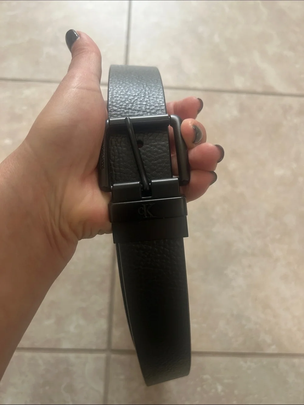 Calvin Klein Men's Black Leather Belt size 38-40